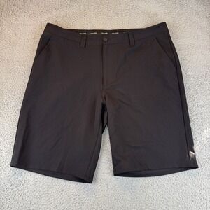 Travis Mathew Men's jet black flat front Golf Shorts‎ 38 10" inseam EUC